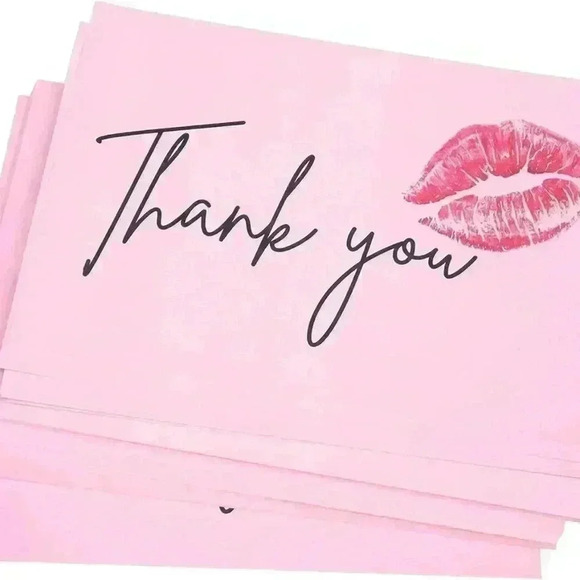 10 Thank You for Your Purchase Cards red lips Kiss sweet Package - Picture 5 of 7